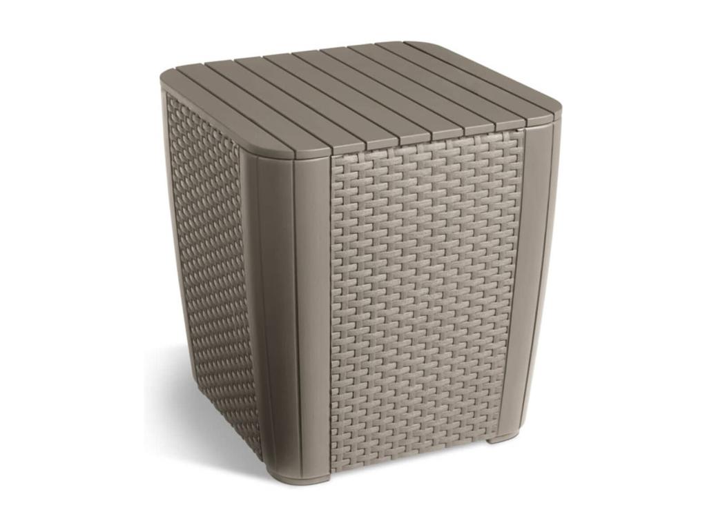 Nobellea Flat Wicker Garden Side Table Cappuccino SFBV43458