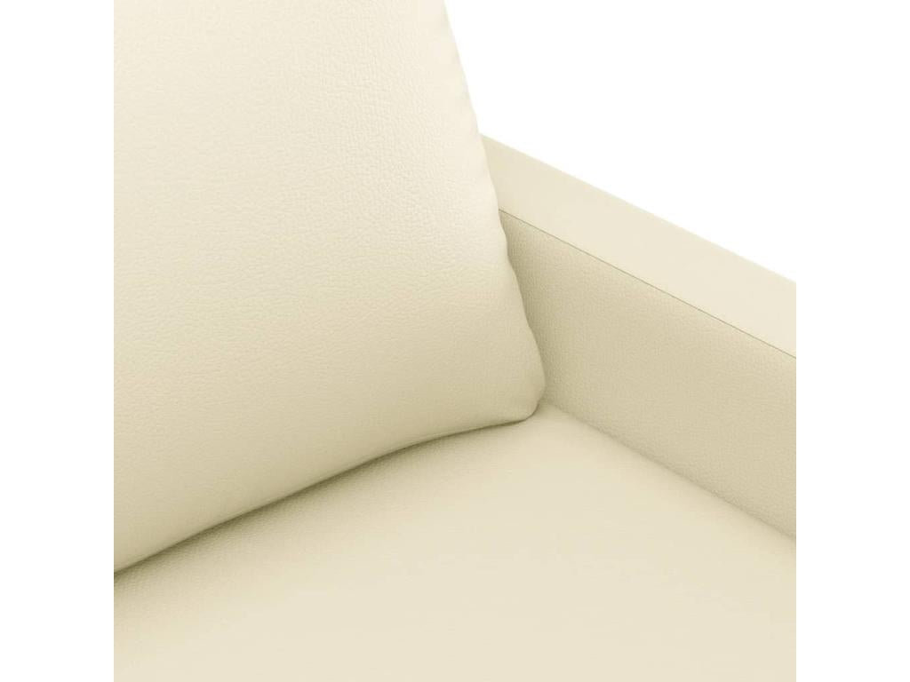 2-seater sofa, cream, 140 cm, faux leather, FWIR18691