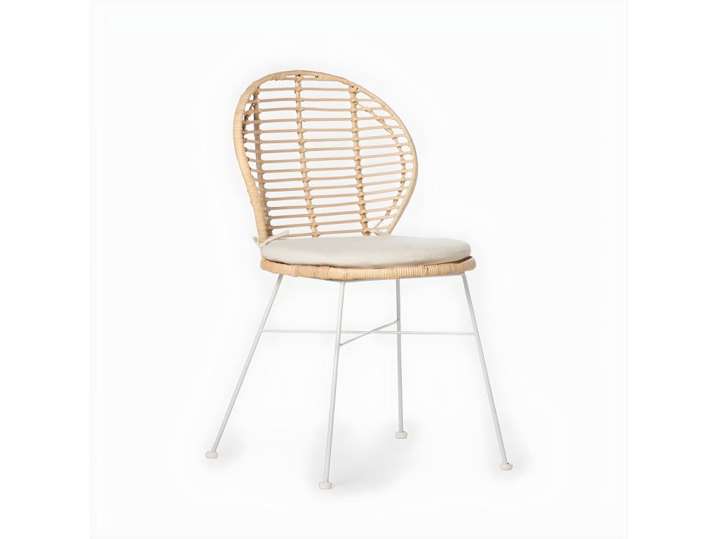 Outdoor chair in natural fiber, white, 51x89 cm - Nobelea EHEZ27391