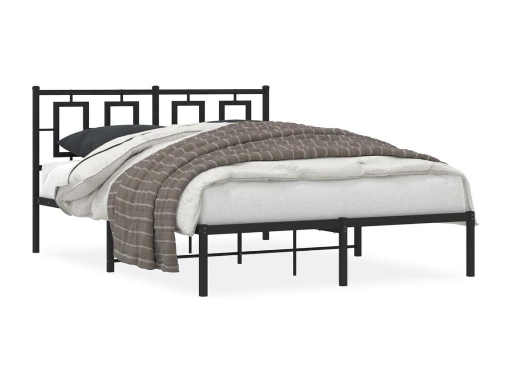 Metal bed frame with black headboard 140x200 QZGL91102