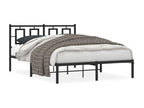 Metal bed frame with black headboard 140x200 QZGL91102