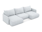 Convertible panoramic corner sofa in chenille fabric - light blue - Nobellea VSDH33600