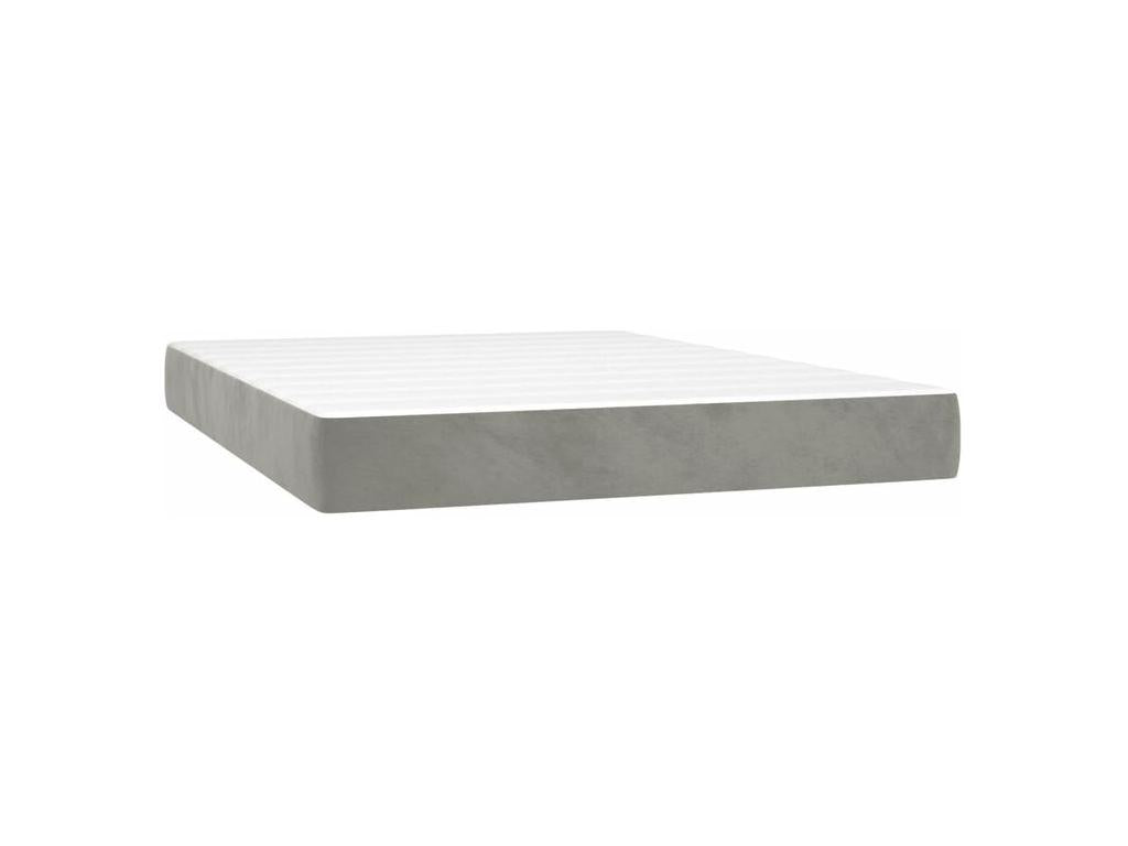 Boisona bed base and mattress, light grey, 140x190 cm, velvet, LURK31122