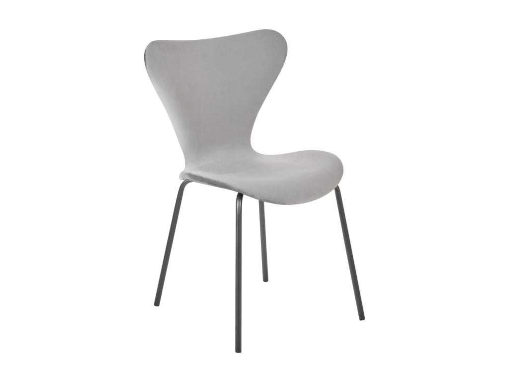 Set of 2 Nobellea dining chairs, light grey velvet, IZDU82107