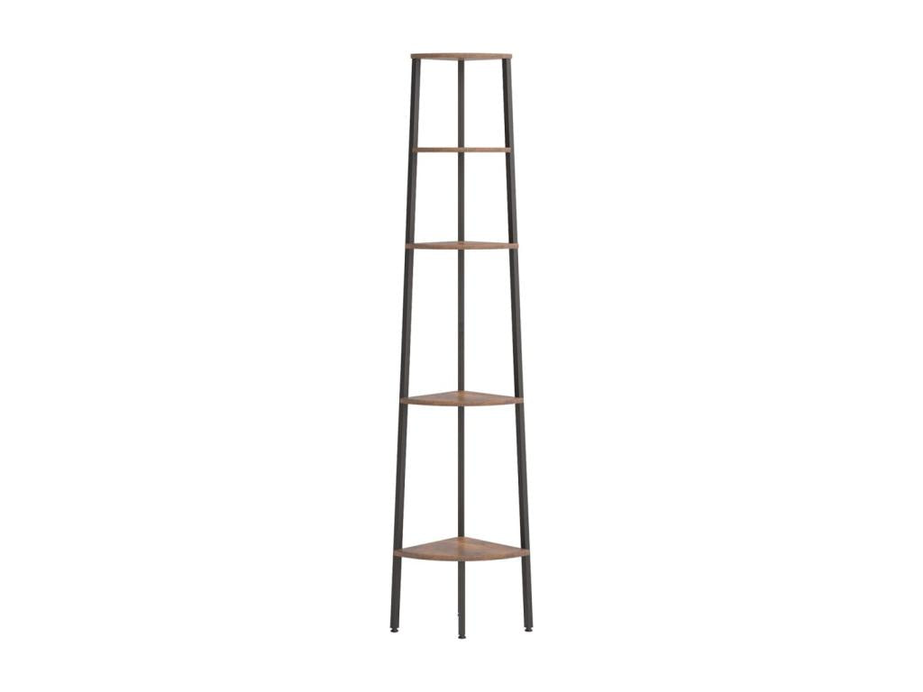 5-Tier Corner Shelf, Dark Brown and Black, 45.5x31.5x180 cm, JGIM43182