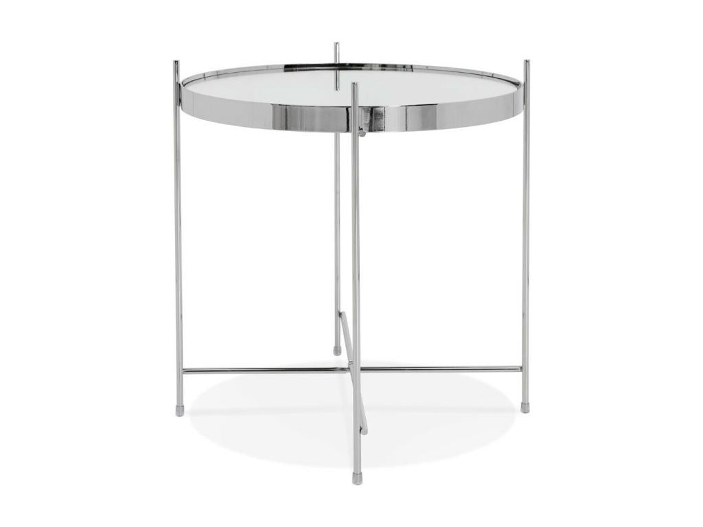 Nobellea Foldable Round Side Table 45cm Silver KRPB17422