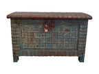 Wooden and blue metal chest 132x44x90h DSOD10535