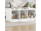 Coffee table with white glass doors 102x50x42 cm WALR11421