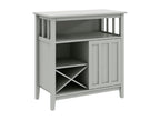 Buffet with sliding door, 2 shelves, bottle rack, niche, light grey MDF MPBM37331