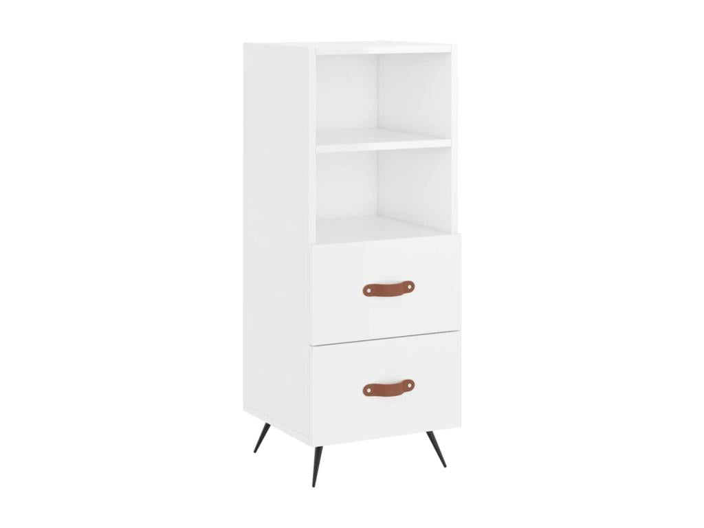 High-gloss white sideboard, 34.5x34x90 cm, engineered wood, JVVH71504