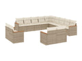 13-piece beige resin wicker garden furniture set with cushions HBWN30517