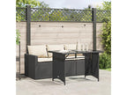 2-piece garden dining set with cushions, black woven resin HCOH43200