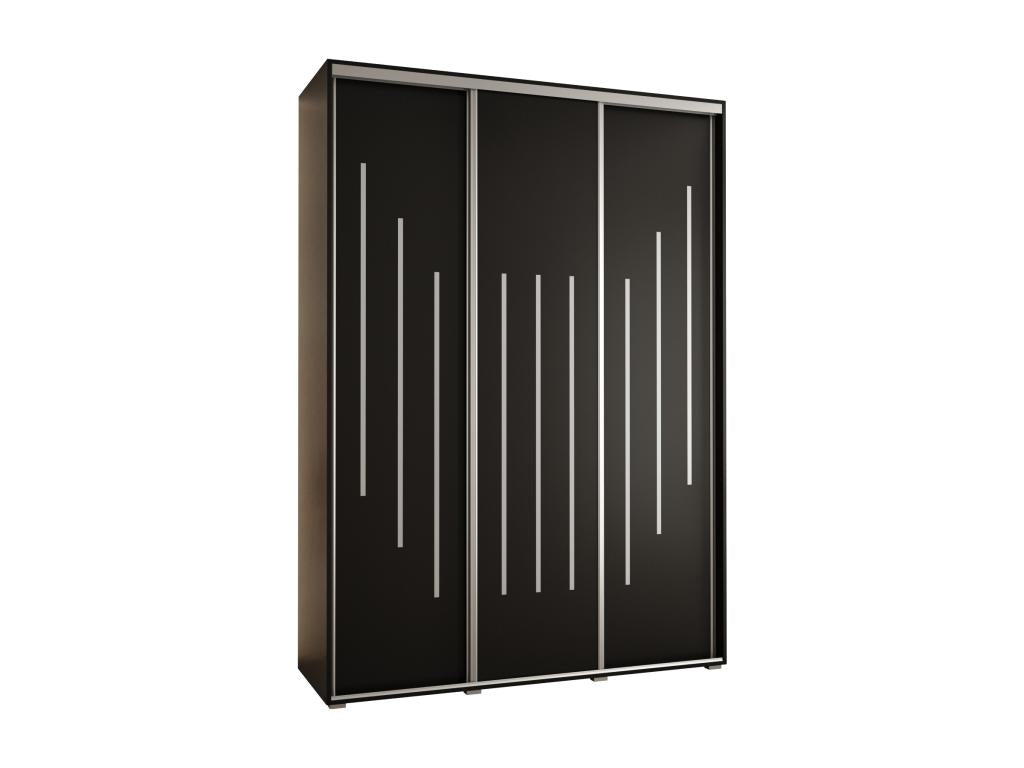 Boisona 8 Sliding Door Wardrobe 235.2/180/60 3 Doors Black/Black/Silver JLFK55491