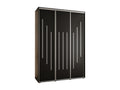 Boisona 8 Sliding Door Wardrobe 235.2/180/60 3 Doors Black/Black/Silver JLFK55491