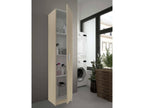 Multipurpose cabinet, auxiliary cabinet with 1 door, shoe cabinet with shelves, vertical shoe rack, 37x37x180 cm, oak, KUFD10907
