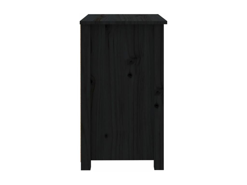 2-Piece Bedside Tables, Black, 50x35x61.5 cm, Solid Pine Wood, ZHTZ45784
