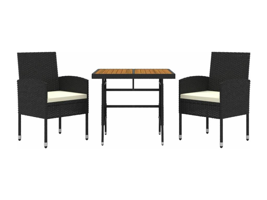 Black resin outdoor dining set, 52x56x88 cm, 02 0014649 UEJL73913
