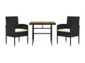 Black resin outdoor dining set, 52x56x88 cm, 02 0014649 UEJL73913