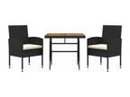 Black resin outdoor dining set, 52x56x88 cm, 02 0014649 UEJL73913