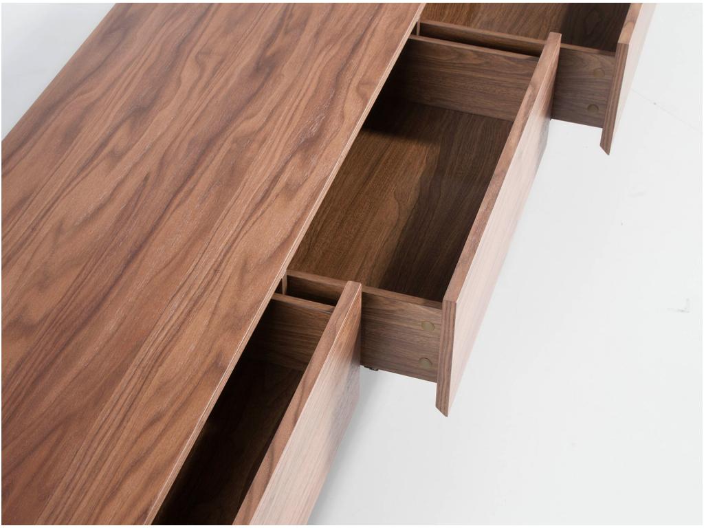 Walnut and glass TV stand 3085 Boisona PKZH23676