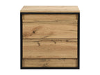 2-Drawer Bedside Table - With LEDs - MDF - Natural and Black Finish - Nobellea GHKF96244