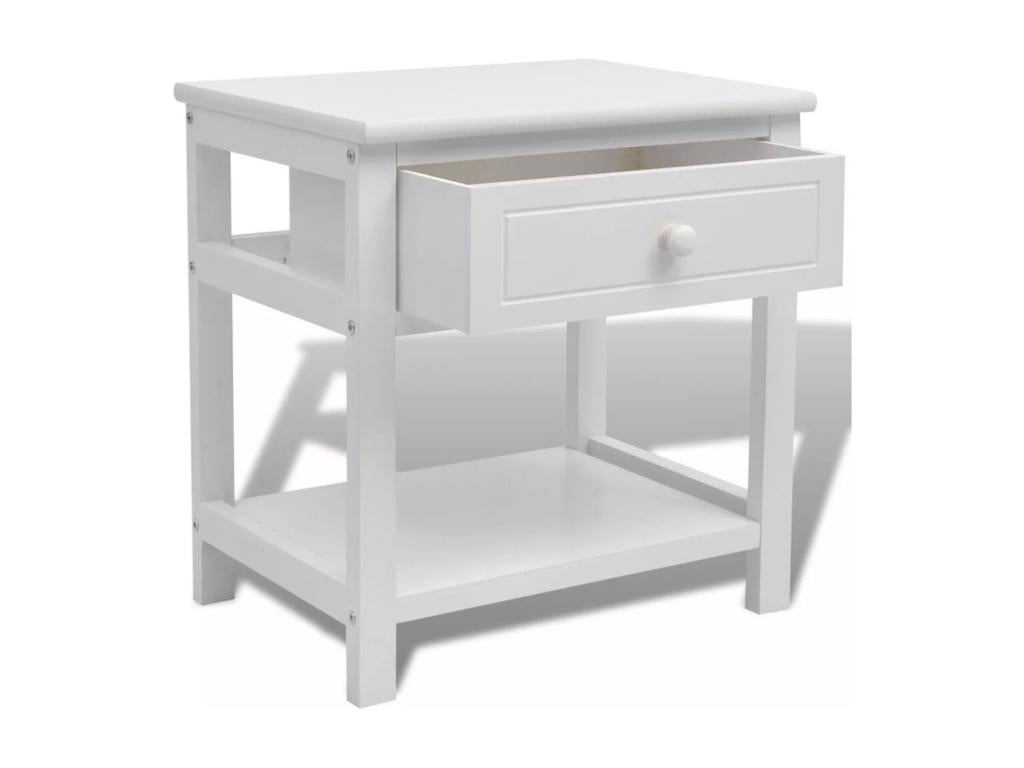 White wooden bedside table 40x29x42 cm 1402093 KLZP28844
