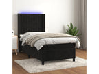 Nobellea bed base with mattress and LED, black, 100x200 cm, velvet, BHOT11592