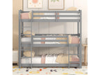 Bunk beds 3x90x200 cm - Three bunk beds for children - MDF wood - Boisona slatted base - Grey HXHD87811