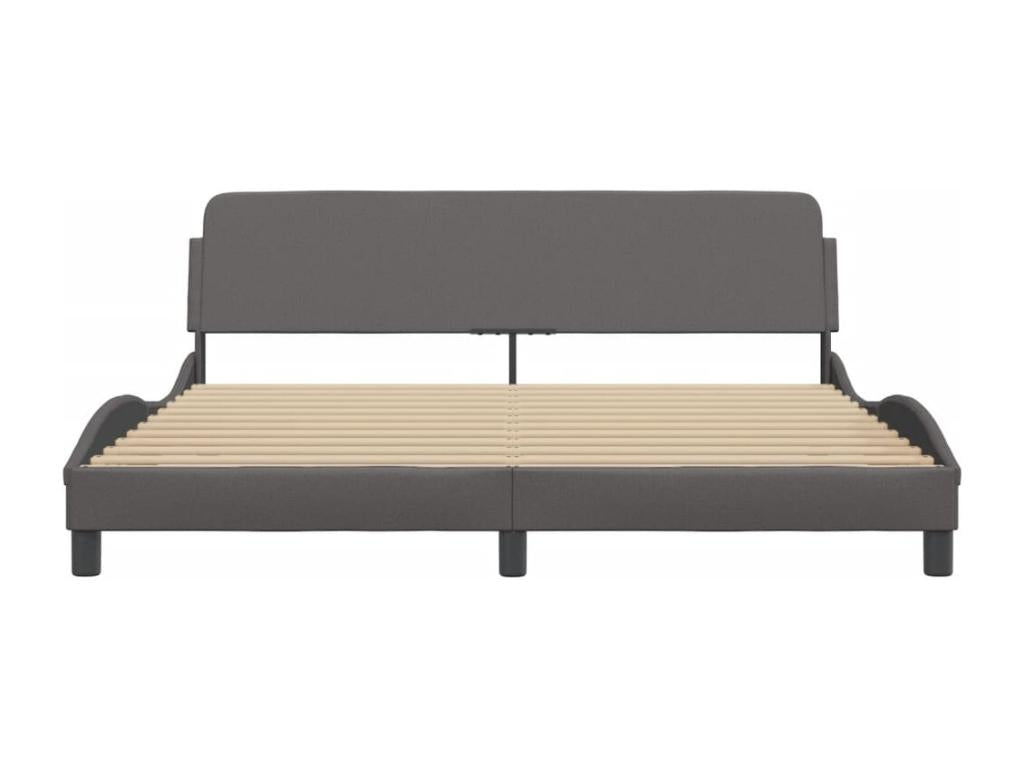 Grey faux leather bed frame without mattress, 180x200 cm, GJKX09606