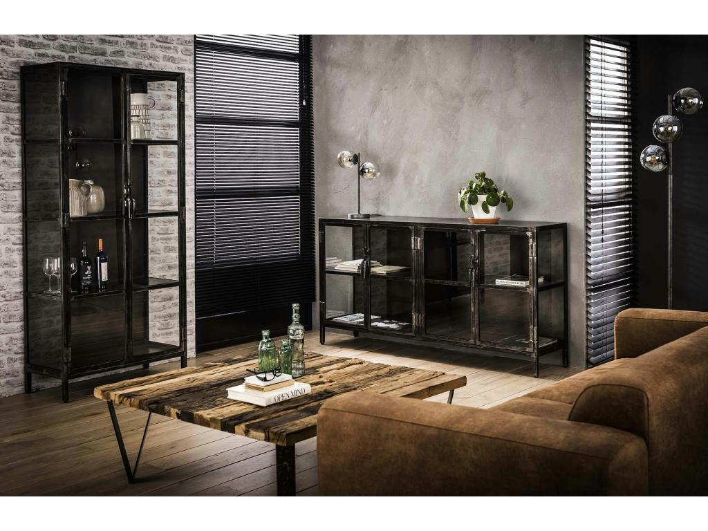 Boisona AFVS90832 industrial metal and glass display case