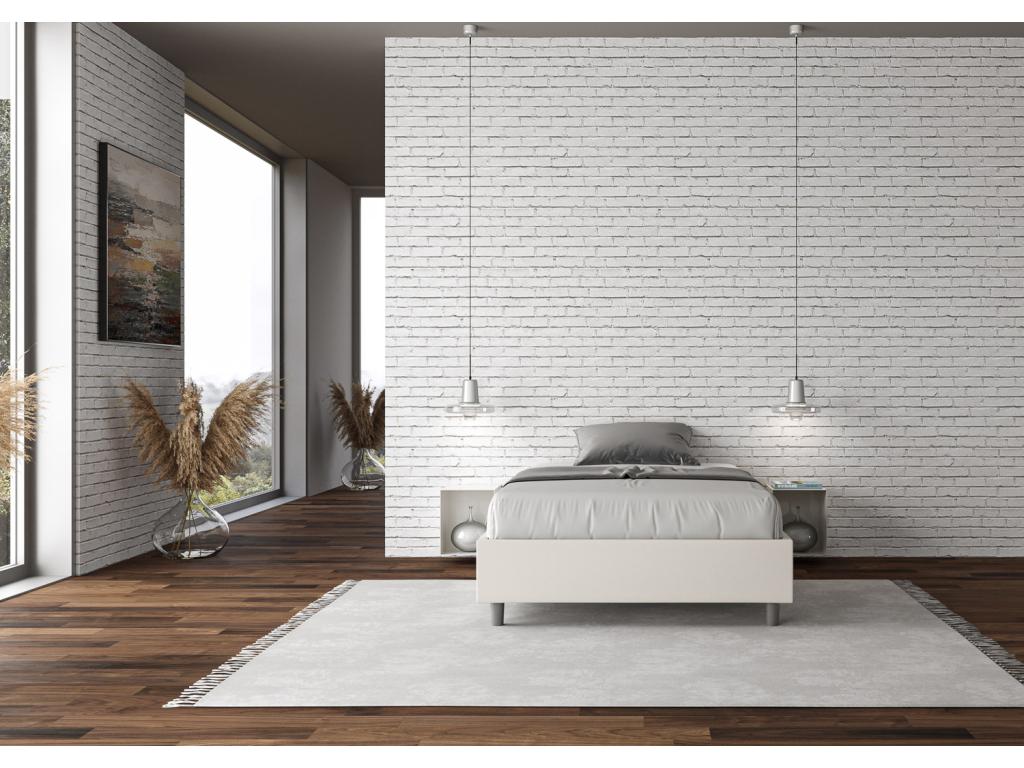 Boisona BYGR97468 Upholstered Storage Bed 140x210 White Faux Leather