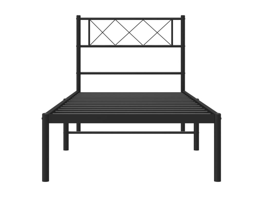 Metal bed frame with black headboard 90x200 TYMH98478