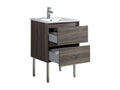 Nobellea LXCK98038 60cm Brown Single Sink Vanity Unit