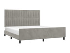 Bed frame with headboard, light grey, 160x200 cm, velvet, PVTO87170