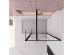 Nobellea industrial shower screen 90x200cm with a 30cm pivoting return, supplied with a 90cm stabilizing bar SRRD59669