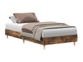 Bed frame without mattress, smoked oak, 75x190cm, engineered wood, RAYD84610