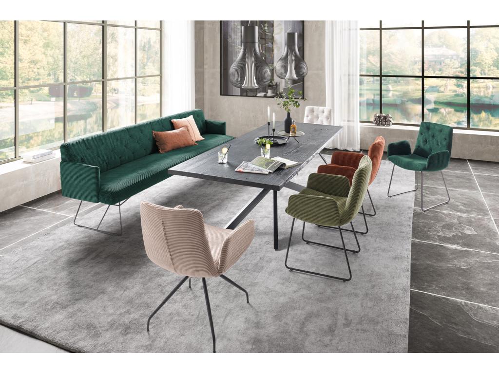 Bench - emerald green corduroy - Boisona KUIF70457