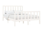 Bed frame White Solid pine wood 120x200 cm EYMU39630