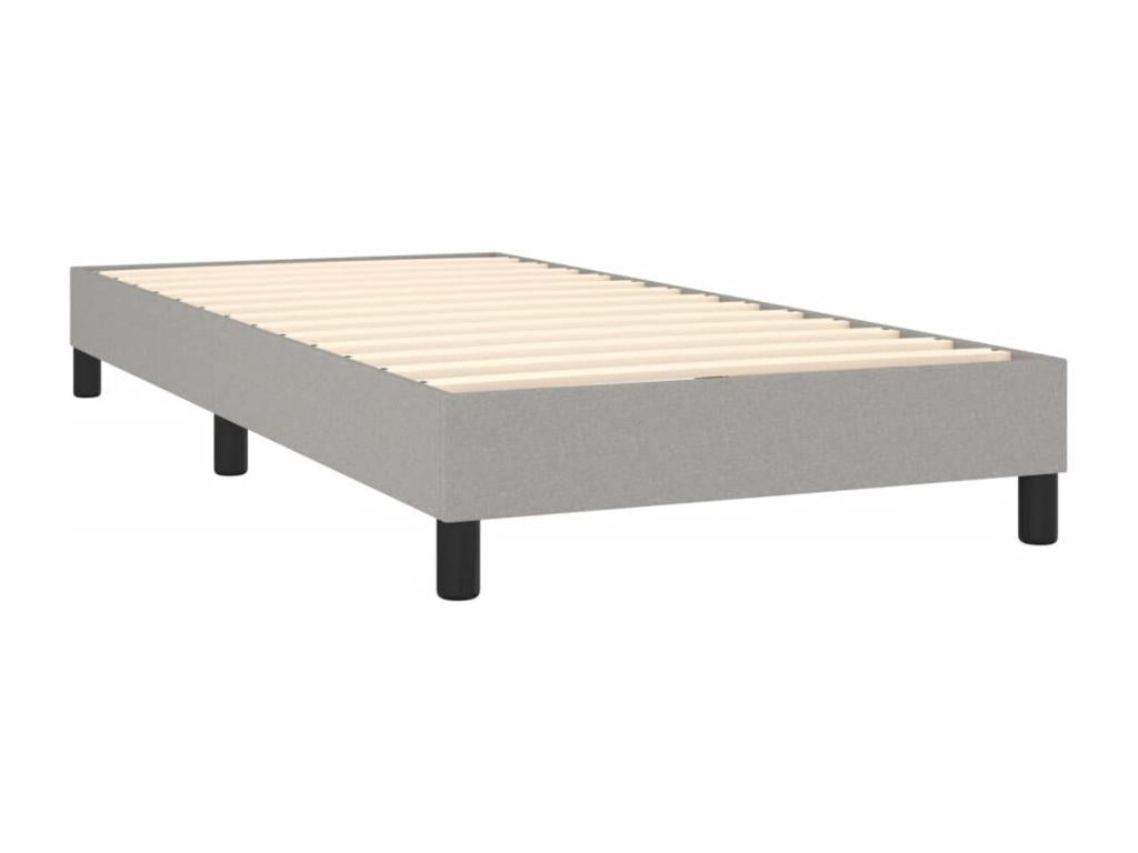 Upholstered bed base with mattress, light grey, 90x200 cm, fabric, 4 UANY20132