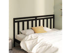 Black Headboard 206x4x100 cm Solid Pine Wood JGFN65038