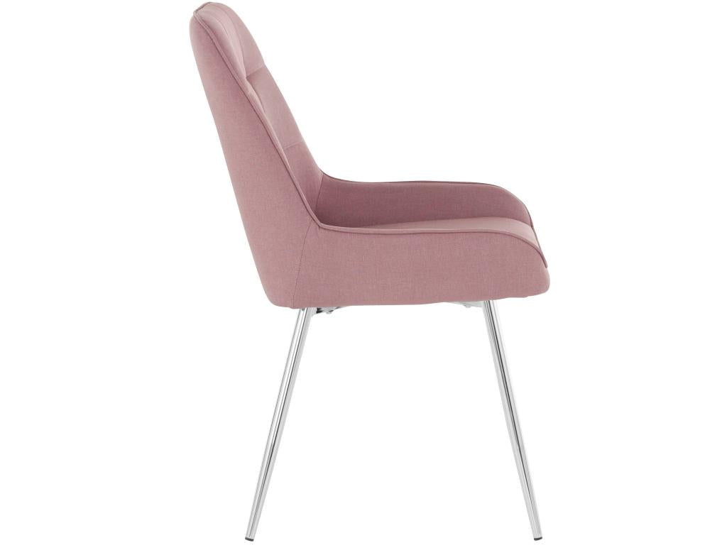 Juri - Set of 2 upholstered dining chairs in pink braided fabric KLUW96750