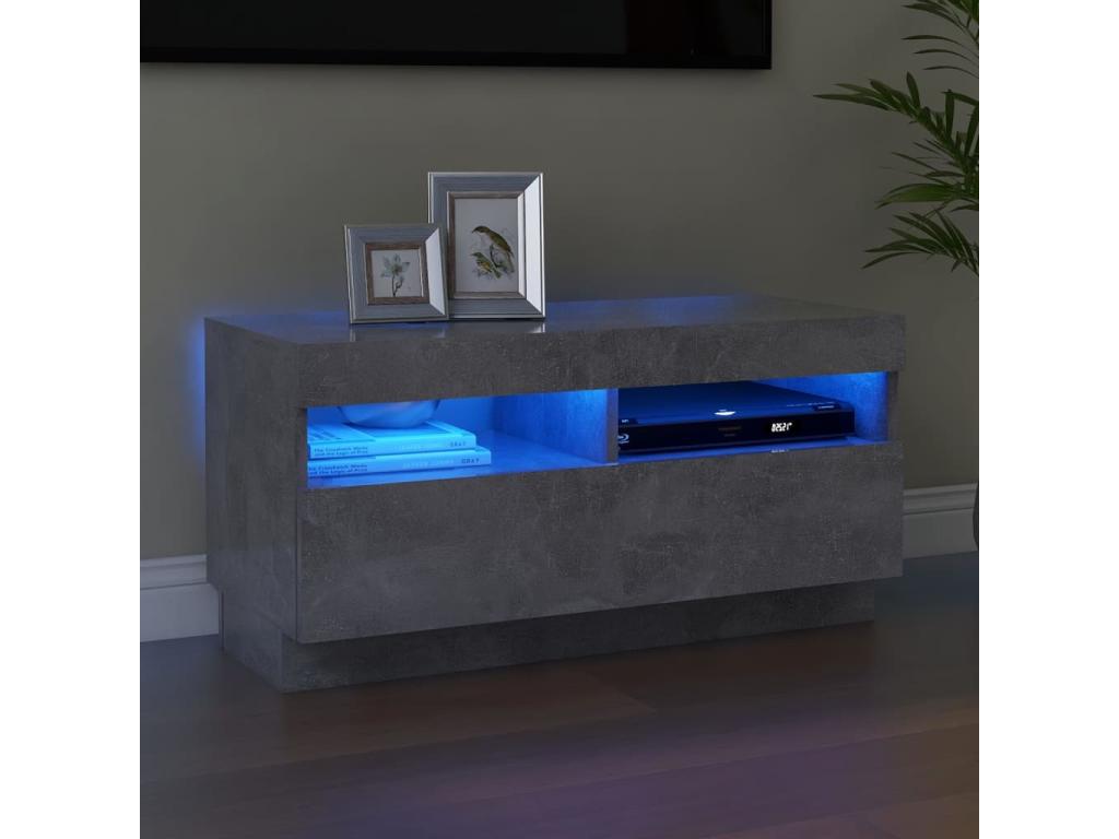 TV stand with LED lighting, concrete grey, 80x35x40 cm AUUG68496