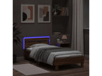 Bed frame, headboard and Nobelleaères LED, brown oak, 100x200cm AHEY17881
