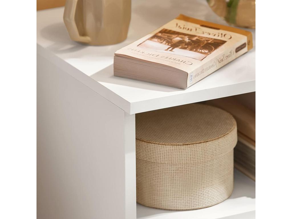 Bedside Table, End Table, Side Table with 1 Open Compartment and 1 Drawer FBT112-W GGNZ65407