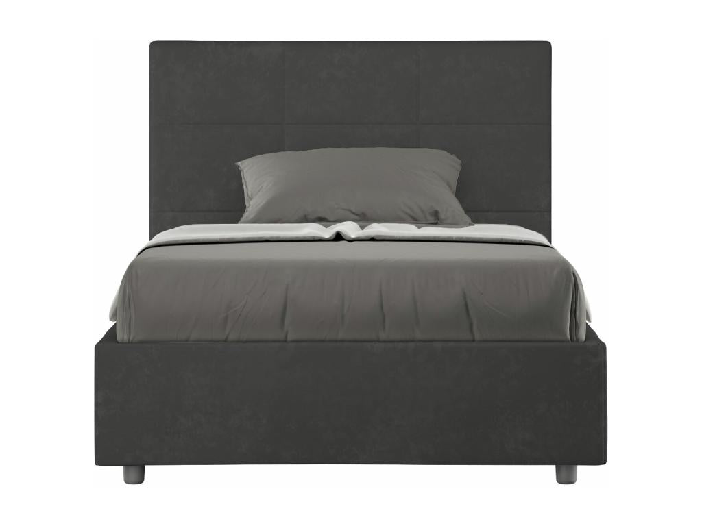Single bed without slatted base, upholstered, 120x200 cm, grey microfiber, Boisona TPAF17446