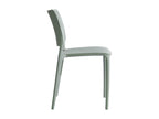 Set of 4 sage green plastic patio chairs SEDT49364