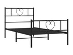 Metal bed frame with headboard and footboard, black, 90x190 cm, AREL21241