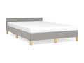 Bed with headboard, light grey, 120x200 cm, fabric XENW78434