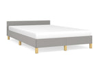 Bed with headboard, light grey, 120x200 cm, fabric XENW78434