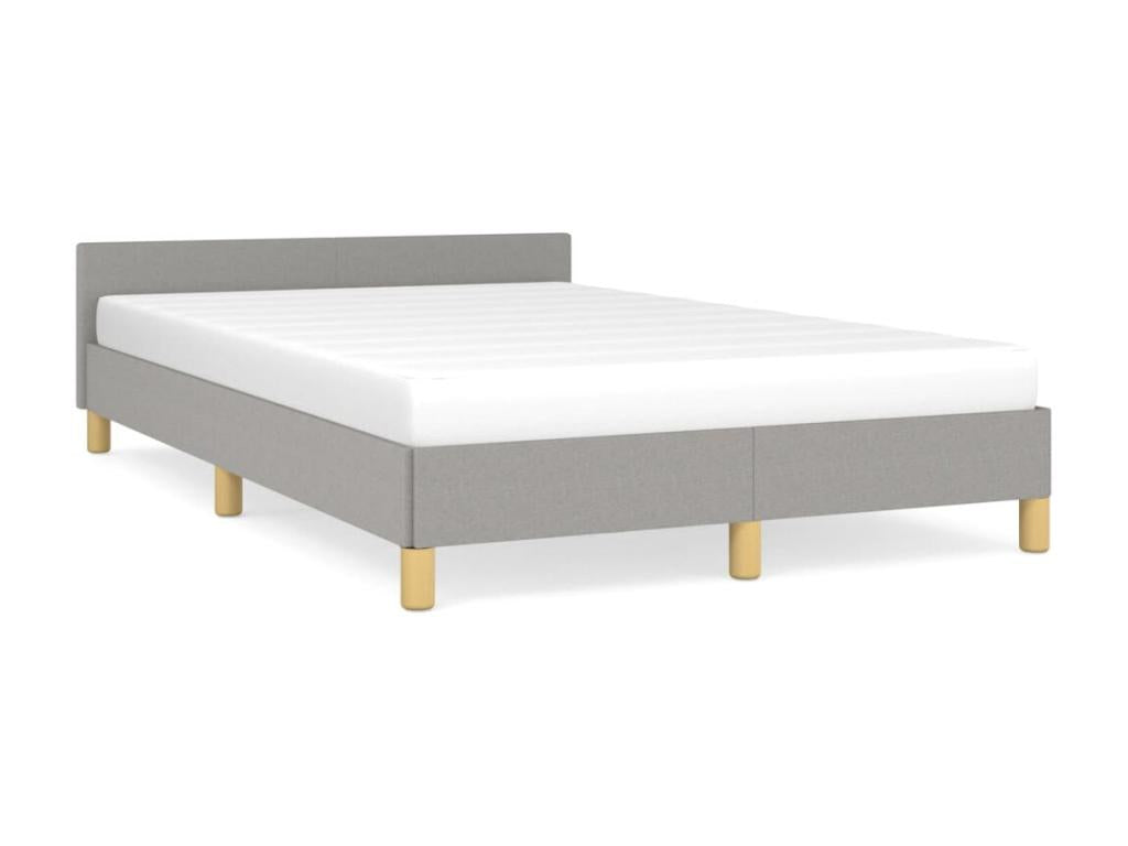 Bed with headboard, light grey, 120x200 cm, fabric XENW78434